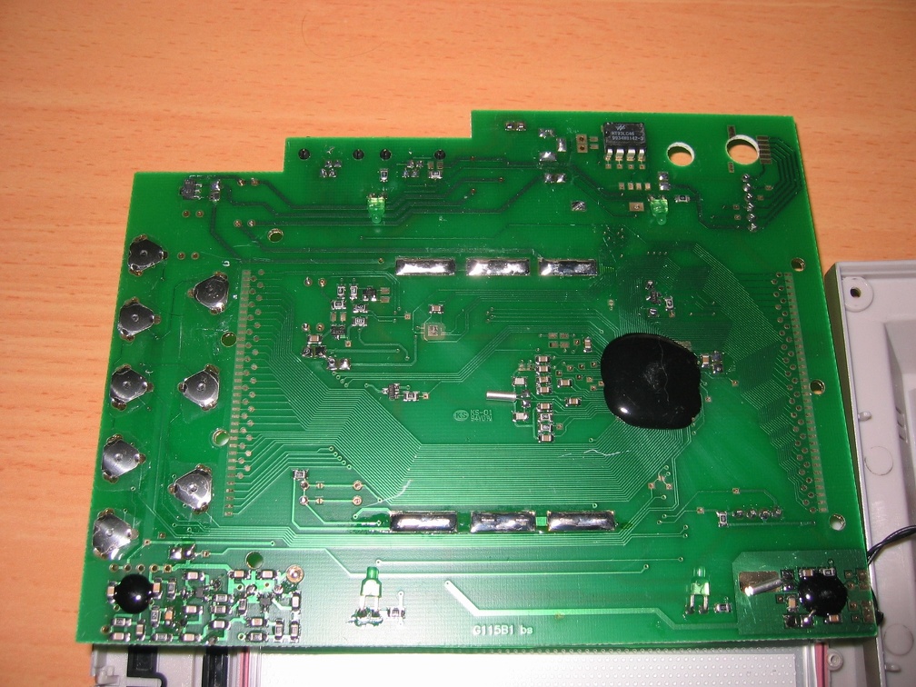 Bottom side of the console PCB.